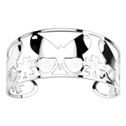 316L Stainless Steel Multi Butterfly & Flower Pattern Cuff Bangle Bracelet