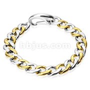 Stainless Steel & Gold IP Duo Tone Chain Bracelet Links