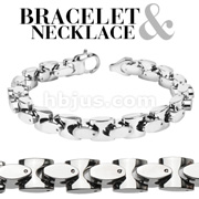 316L Stainless Steel Square Bracelet & Necklace Combo Set