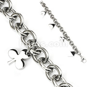316L Stainless Steel Four Suit Chain Bracelet