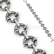 316L Stainless Steel Bracelet with Textured Round Links