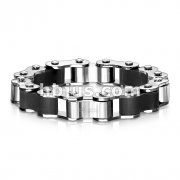 316L Stainless Steel Duo Tone Bicycle Link Bracelet 