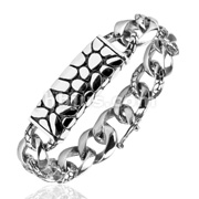 316L Stainless Steel Turtle Shell Texture/Black 