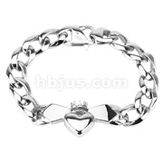316L Steel Cast Bracelet with Claddagh