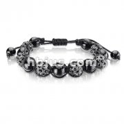 Bracelet with Micro Black Metallic Crystals Cluster Beads