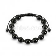 Bracelet with Black Metallic Beads