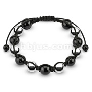 Bracelet with Stainless Steel & Black IP Metallic Beads
