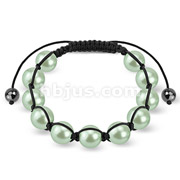 Bracelet with Green Pearlish Beads