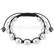 Bracelet with White Pearlish Beads