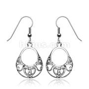Pair of 316L Surgical Stainless Steel Vintage Heart Purse Earring