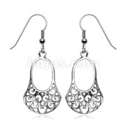 Pair of 316L Surgical Stainless Steel Vintage Swirl Design Purse Earring