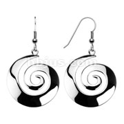 316L Stainless Steel Spiral Swirl Hollow Dome Shield Earring