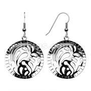 316L Stainless Steel Tribal Splash Hollow Dome Shield Earring