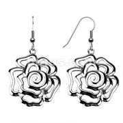 316L Stainless Steel Rose Flower Hollow Dome Earring