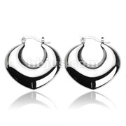 Pair of 316L Stainless Steel 'Crescent Moon' Heart Click-Top Earrings