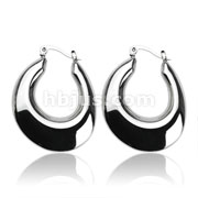 316L Stainless Steel 'Crescent Moon' Casual Click-Top Earrings