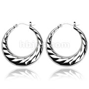 Pair of 316L Stainless Steel 'Crescent Moon' Layered Design Click-Top Earrings