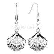 Pair of 316L Surgical Stainless Steel Seashell Dangle Earring