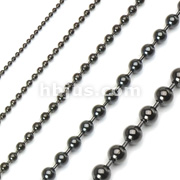 PVD Black Over 316L Stainless Steel Ball Chain Necklace