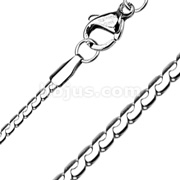 316L Stainless Steel Thin Snake Flat 'S' Link Necklace