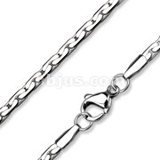 316L Stainless Steel Micro Chain Flat Dome Chain Link Necklace