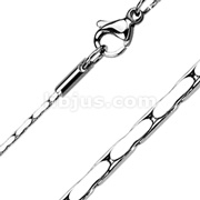 316L Stainless Steel Micro Chain Flat Square Snake Link Necklace