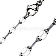 316L Stainless Steel Flat Oval Chain Link Necklace