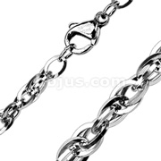 316L Stainless Steel Triple Flat Rounds Chain Link Necklace