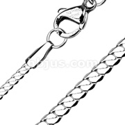 316L Stainless Steel Micro Weave Flat Snake Link Necklace