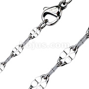 316L Stainless Steel Flat Oval Stripe Center Chain Link