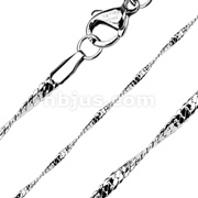 316L Stainless Steel Twirling Flat Chain Necklace