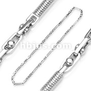 316L Stainless Steel Shifting Coil Link Necklace