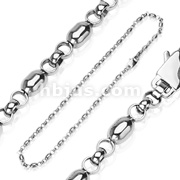 316 Stainless Steel Chain and Bead Necklace