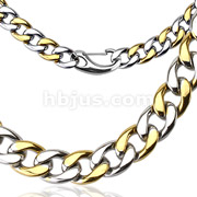 Stainless Steel Gold IP Duo-Tone Chain Link Necklace
