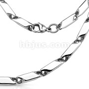 Stainless Steel Small Prism Cut Link Necklace