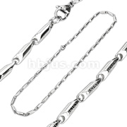 316L Stainless Steel Round Tribal Maze Bead Link Necklace