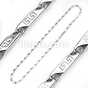 316L Stainless Steel Aztec Style Prism Necklace