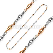 316L Stainless Steel IP Coffee Two Tone Chandelier Necklace