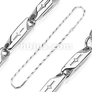 316L Stainless Steel Accented Prism Link Necklace