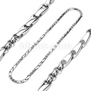 316L Stainless Steel Triple Bar & Chain Link Necklace
