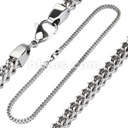 316L Stainless Steel Square Chain Cross Links Necklace