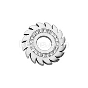 316L Stainless Steel CZ Embedded Saw Pendant