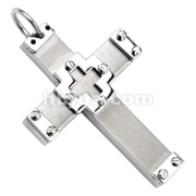316L Stainless Steel Bolted Abstracted Cross Pendant