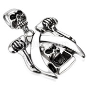 Stainless Steel Skull Clasp with Skull and Pirate Sword Pendant