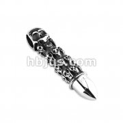Stainless Steel Death Skull Capsule Bullet Pendant