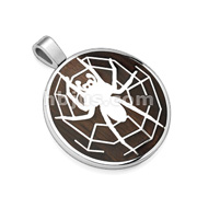 316L Stainless Steel Pendant. Spider w/Web