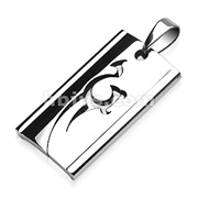 316L Surgical Steel Tribal Square Pendant