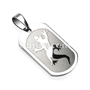 316L Surgical Steel Gecko Engraved Pendant
