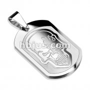 316L Surgical Steel Skull Engraved Pendant