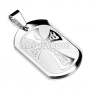 316L Surgical Steel Flam'in Cross Engraved Pendant